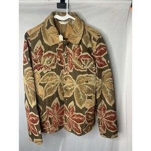 Women's L Laura Ashley Vintage 90s Tapestry Floral Jacket unique ‎ Cottage